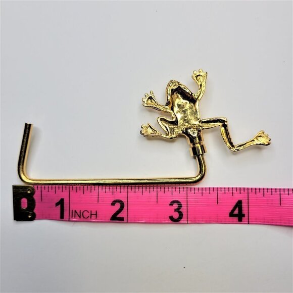 CUSTOM Made Gold Plated Frog Handbag Holder or Table Bag Hook - Picture 13 of 16